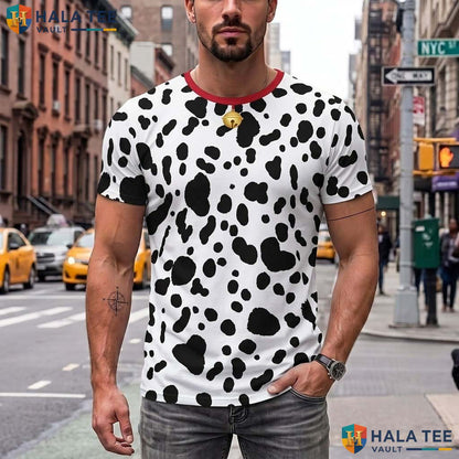 Dalmatian Dog Print 3D Printed T-Shirt Mens Funny Animal Halloween Cosplay Outfit