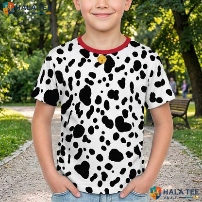 Dalmatian Dog Print AOP T-Shirt Mens Funny Animal Halloween Cosplay Outfit