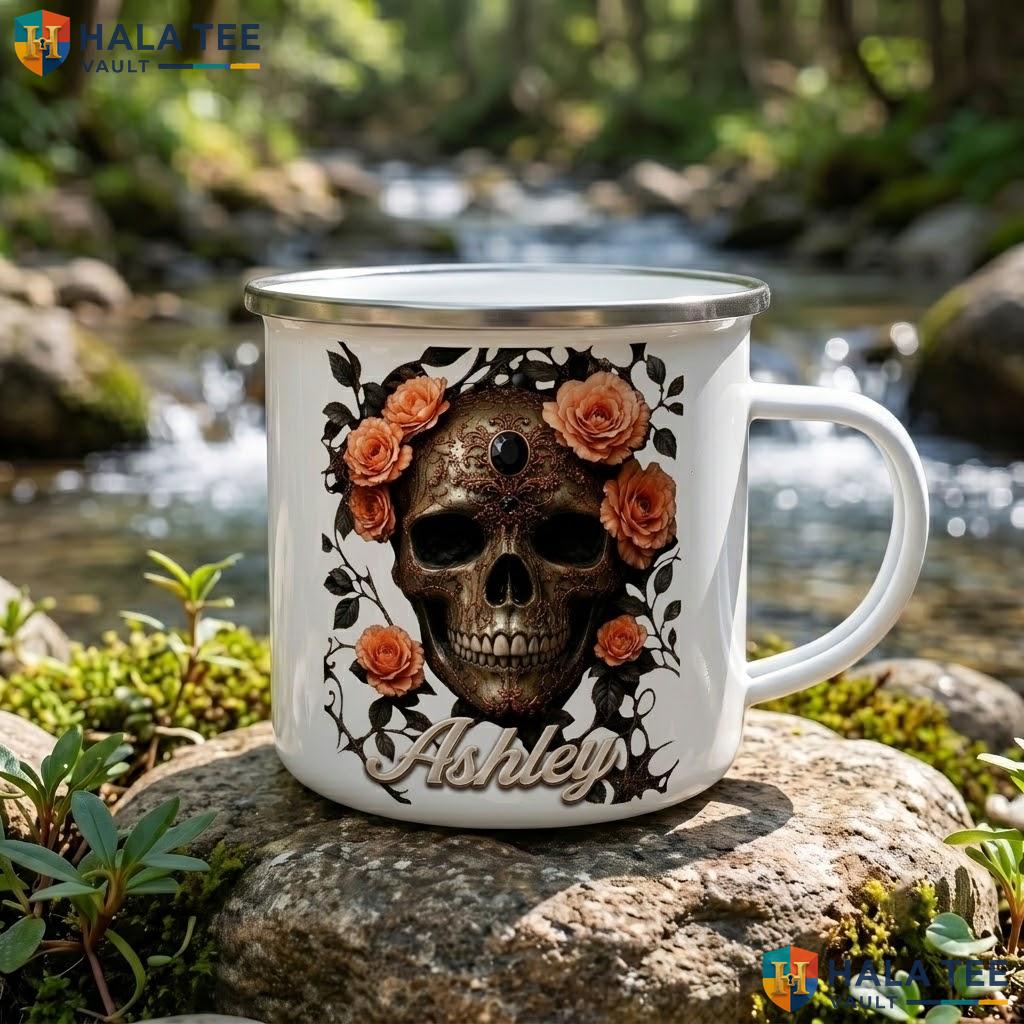 Dark Academia Book Skull Ceramic Mug Custom Halloween Witch Coffee Accent Mug
