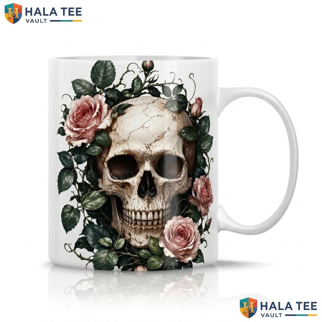 Dark Academia Skull Halloween Mug Custom Personalized Witch Ceramic Cup