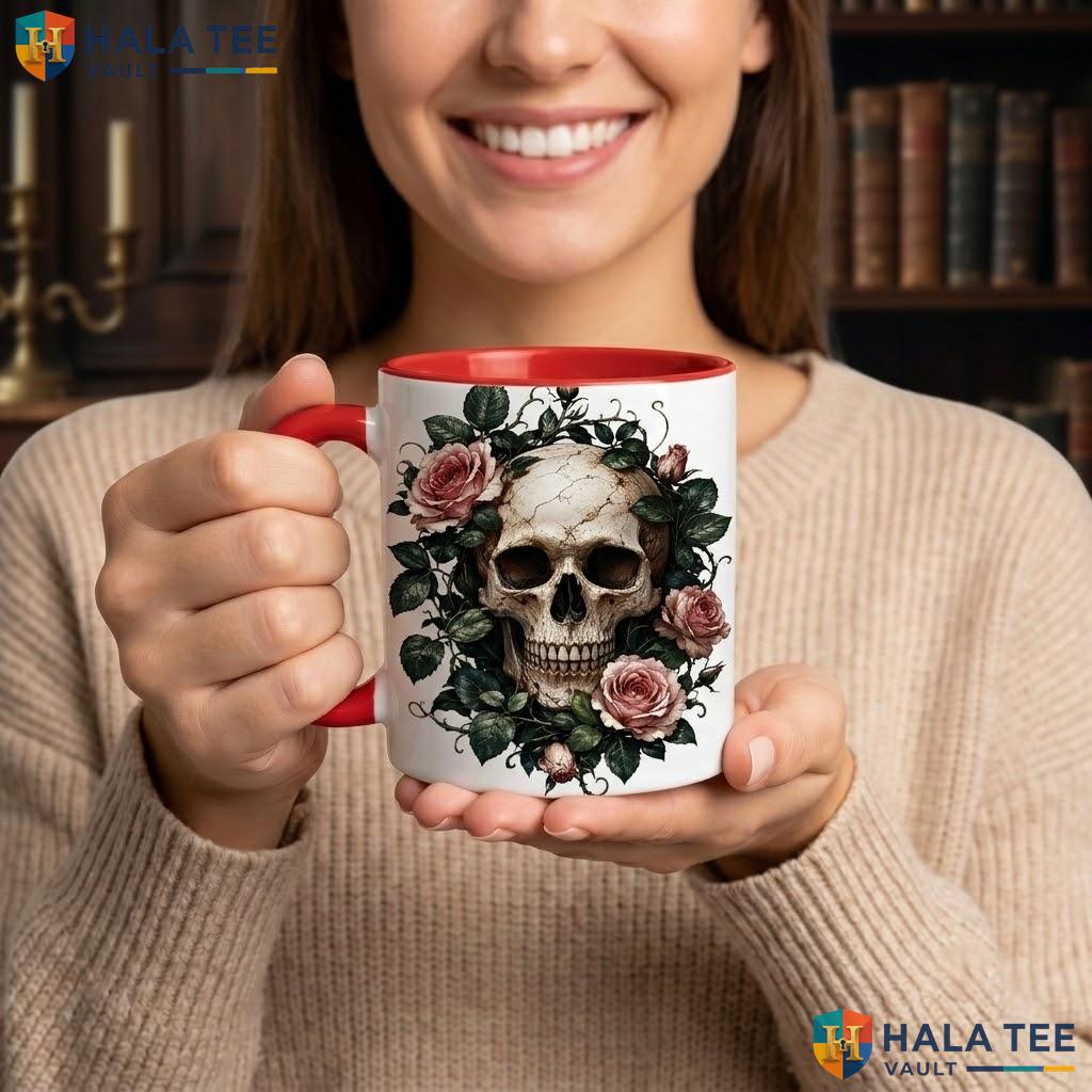 Dark Academia Skull Halloween Mug Custom Personalized Witch Ceramic Camping Mug