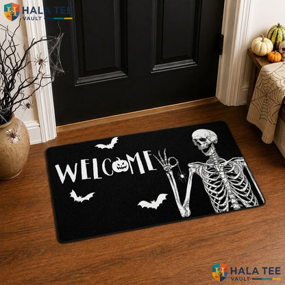 Decorative Skull Halloween Front door mat Funny Welcome Non Slip Outdoor Entry Rug