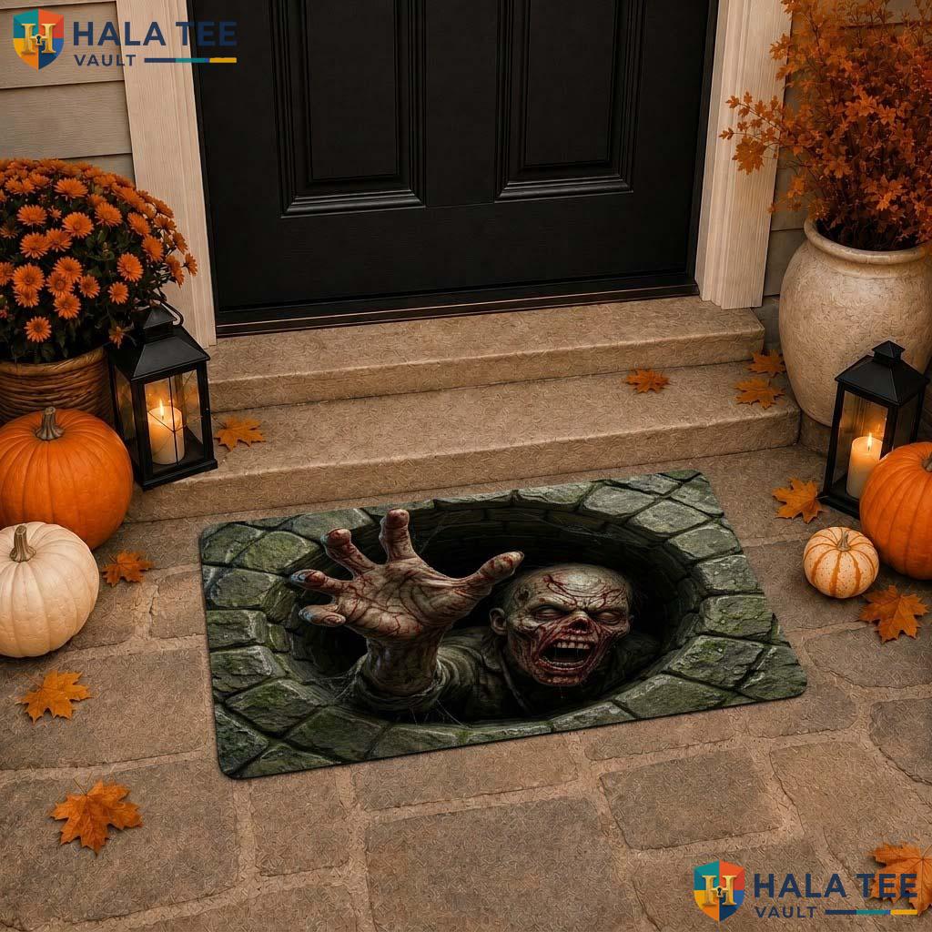 Demon In Well Halloween Doormat Horror Monster 3D Creepy Illusion Decor