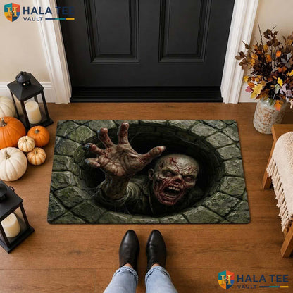 Demon In Well Halloween Front door mat Horror Monster 3D Creepy Illusion Decor