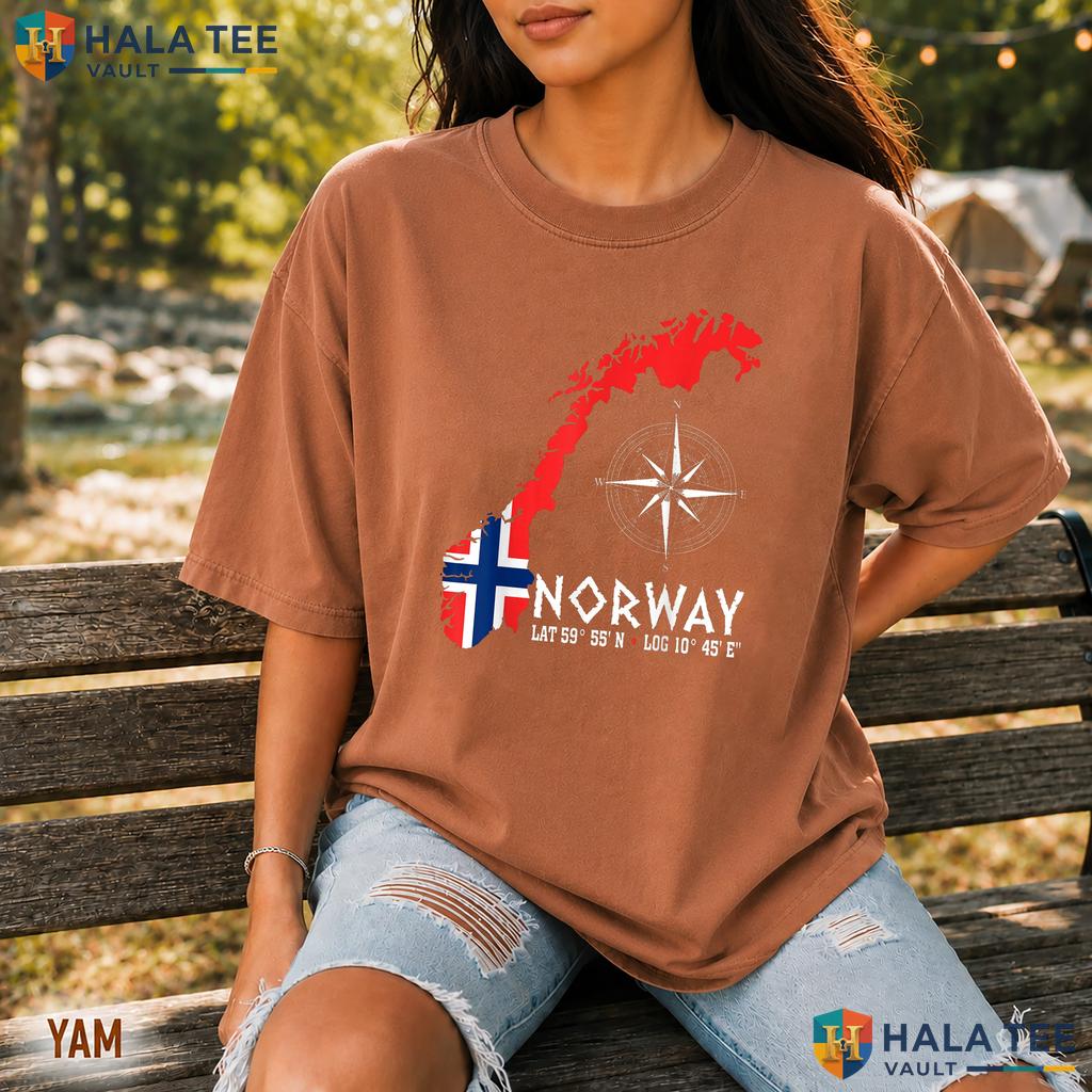 Distressed Norway Flag Comfort Colors Shirt Norwegian Pride Graphic Top