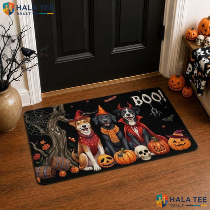 Dog Costume Halloween Front door mat Spooky Entrance Rug Festive Pup Home Decor