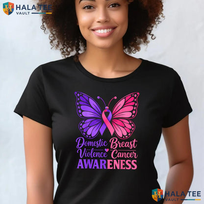 Domestic Violence Breast Shirt Cancer Awareness Month Support Top