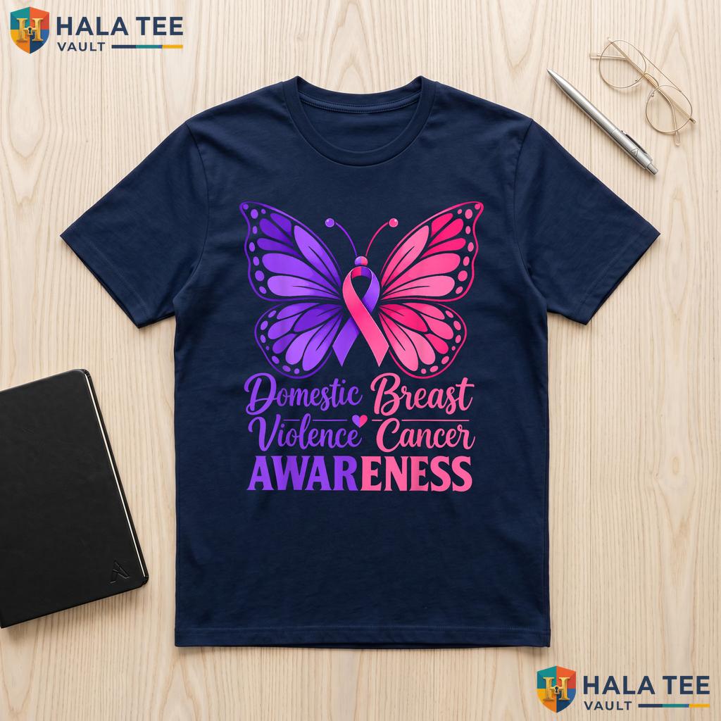 Domestic Violence Breast Shirt Cancer Awareness Month Support Top Adult