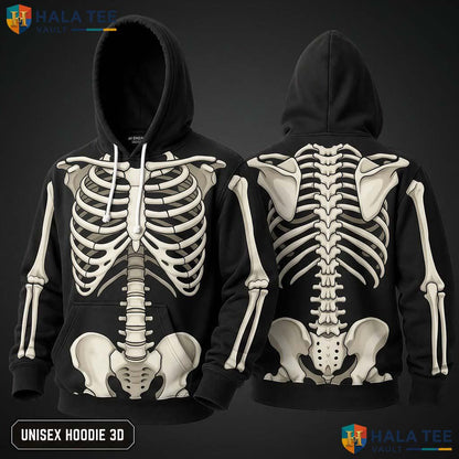 Edgy Skeleton Graphic 3D Hoodie Unique Alternative Fashion Streetwear