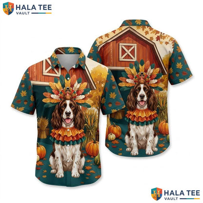 English Springer Spaniel Thanksgiving Hawaiian Shirt Turkey Costume