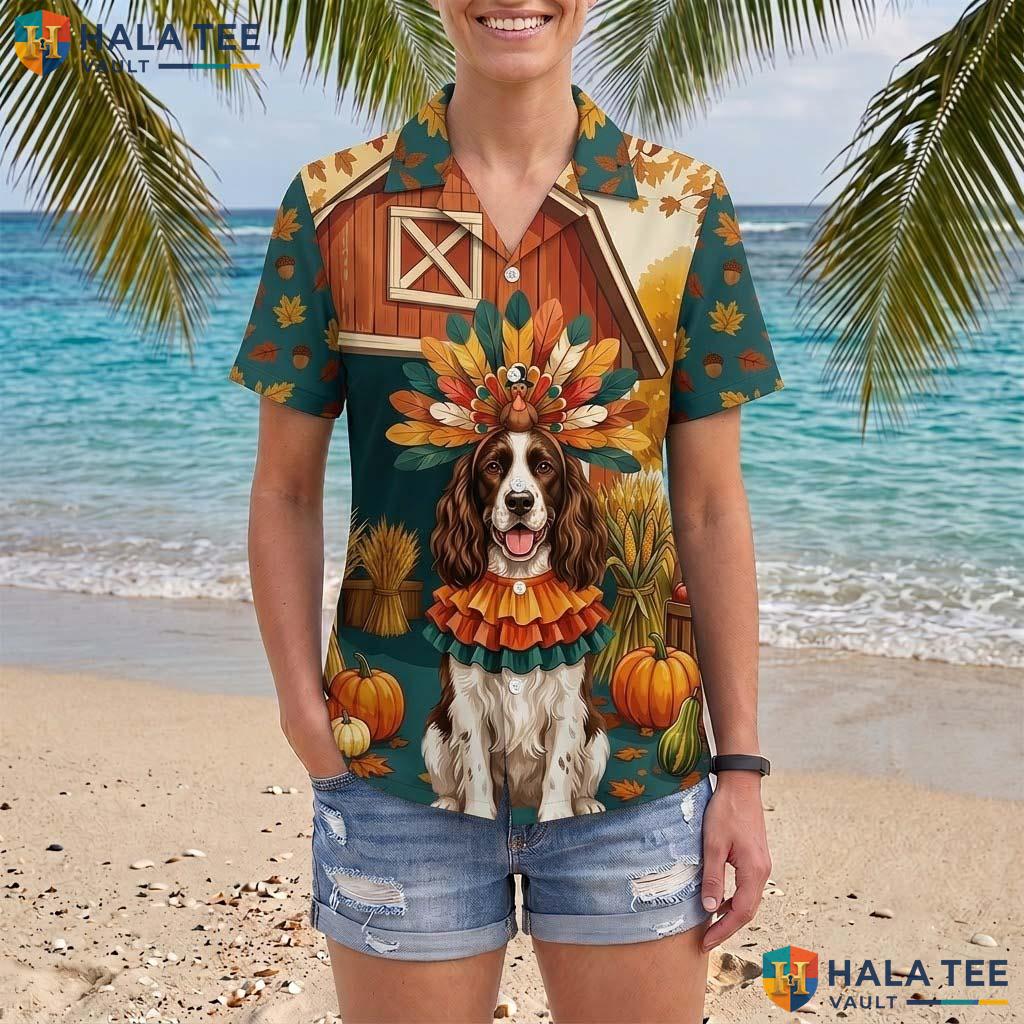 English Springer Spaniel Thanksgiving Tropical Shirt Turkey Costume