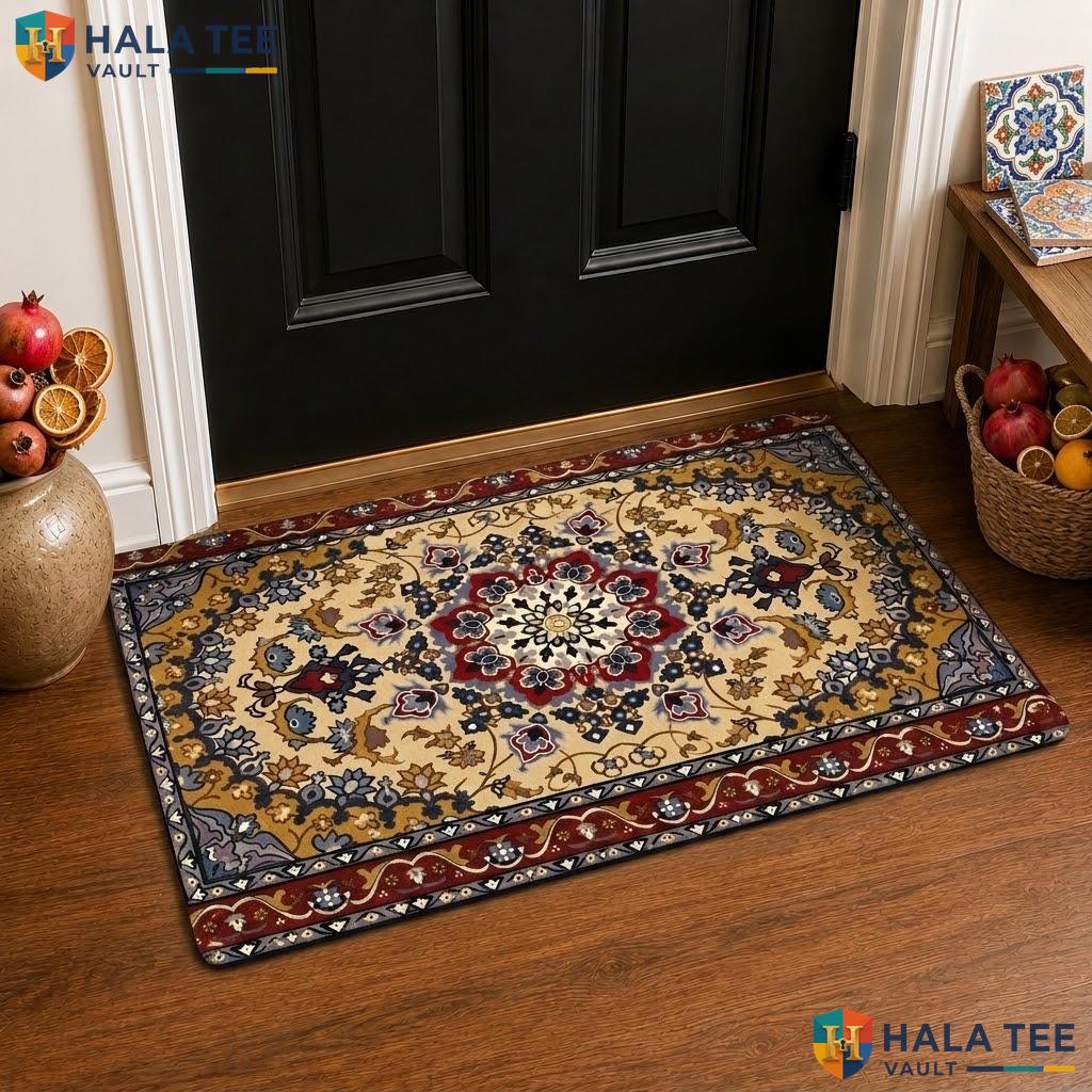 Ethnic Tribal Halloween Doormat Funny Skulls Spider Web Welcome Porch Rug