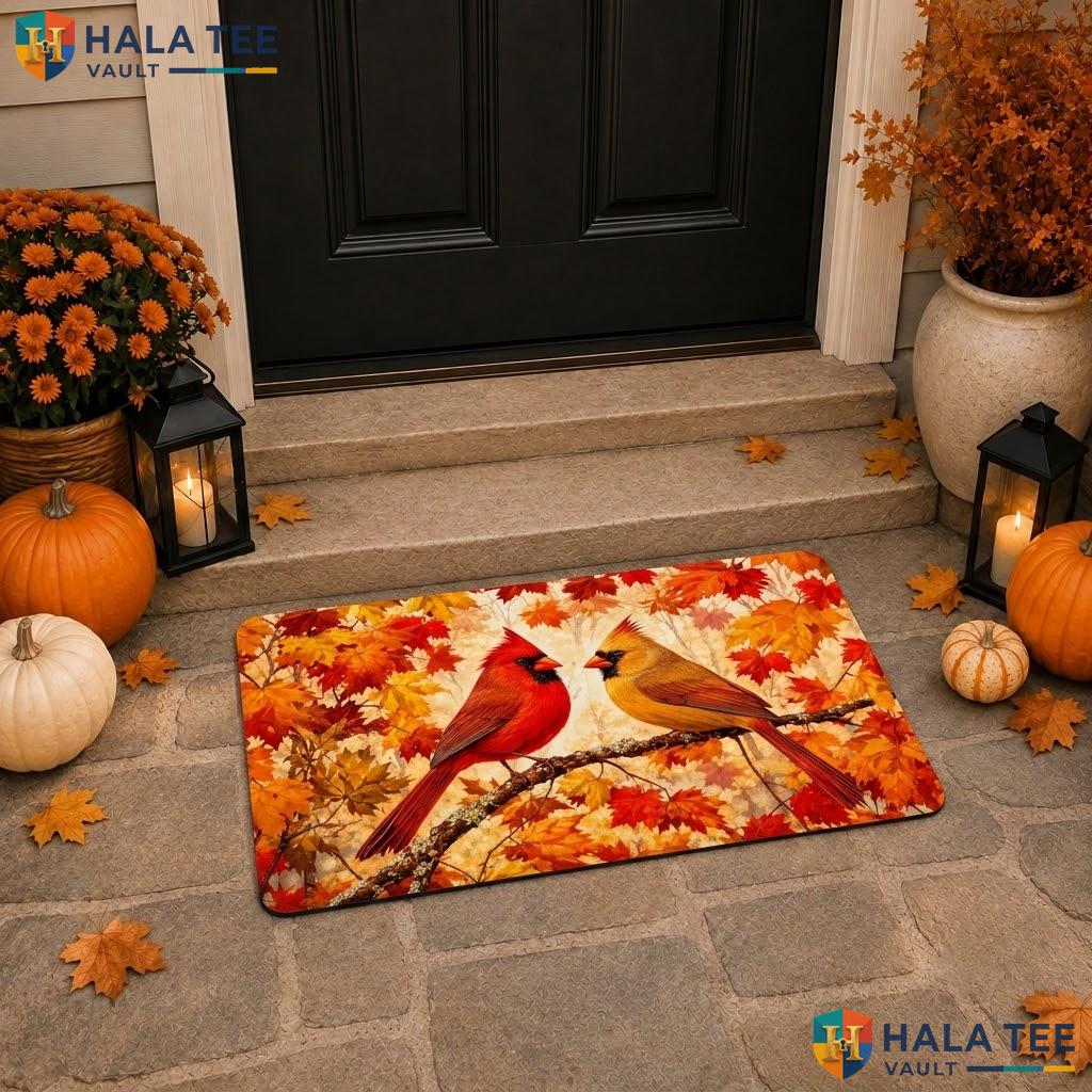 Fall Birds Halloween Doormat Trick Or Treat Spooky Front Porch Entry Rug