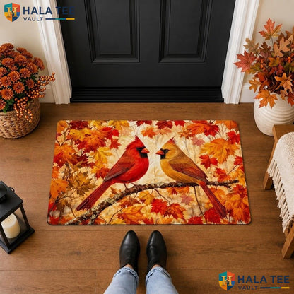 Fall Birds Halloween Front door mat Trick Or Treat Spooky Front Porch Entry Rug