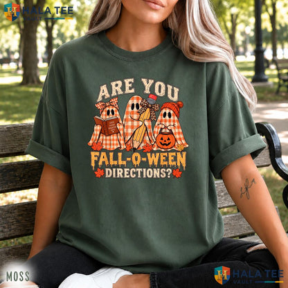 Fall O Ween Directions Ghost Comfort Colors Shirt Funny Teacher
