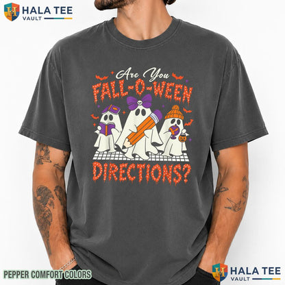 Fall O Ween Ghosts Teacher Comfort Colors T-Shirt Halloween Apparel
