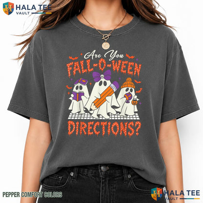 Fall O Ween Ghosts Teacher Garment-Dyed T-Shirt Halloween Apparel