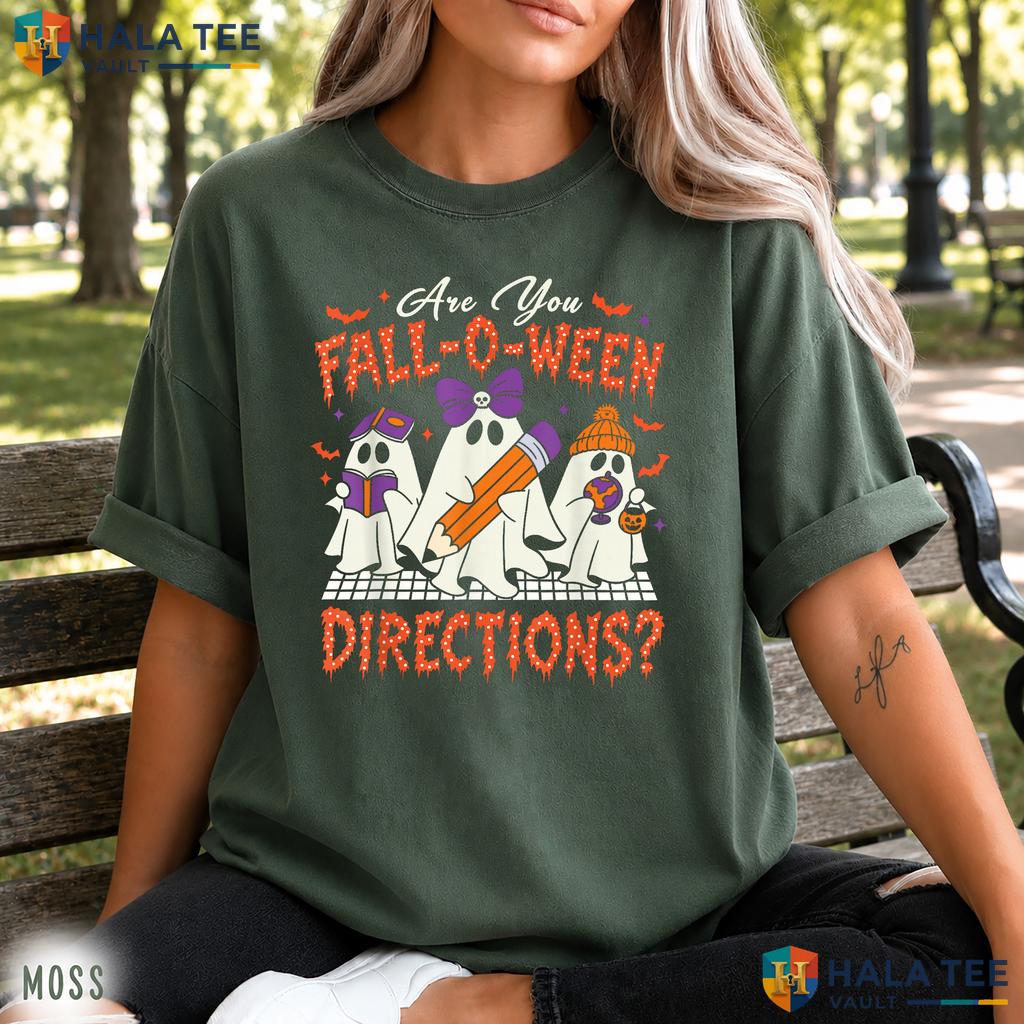 Fall O Ween Ghosts Teacher Comfort Colors Shirt Halloween Apparel