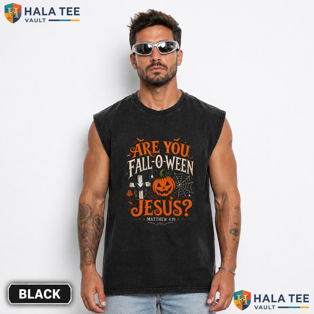 Fall O Ween Jesus Streetwear Washed T-Shirt Retro Religious Matthew Graphic Apparel