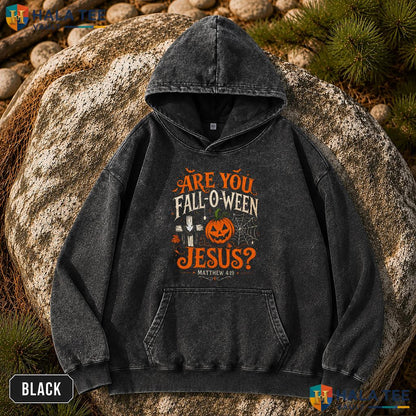 Fall O Ween Jesus Vintage Washed Shirt Retro Religious Matthew Graphic Apparel