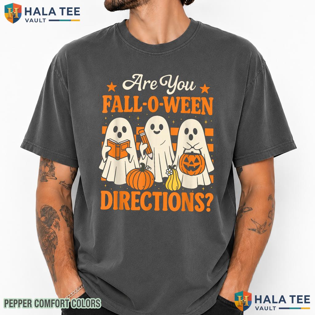 Fall O Ween Teacher Ghost Comfort Colors T-Shirt Funny Halloween Top