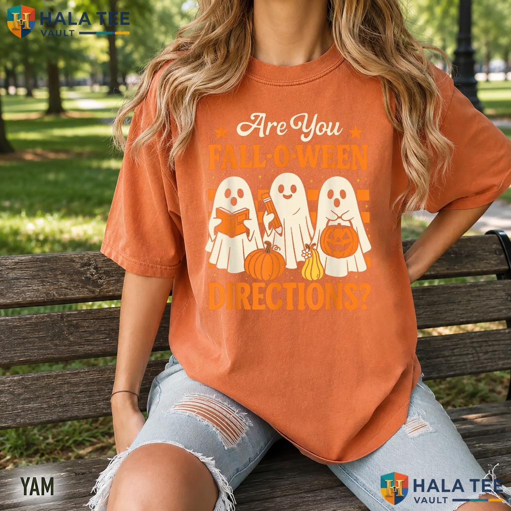 Fall O Ween Teacher Ghost Retro Style T-Shirt Funny Halloween Top