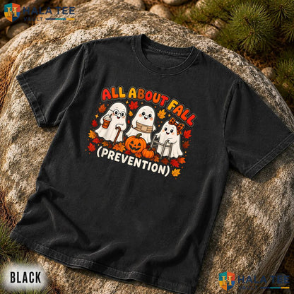 Fall Prevention Ghost Comfort Colors Shirt Funny Autumn Halloween
