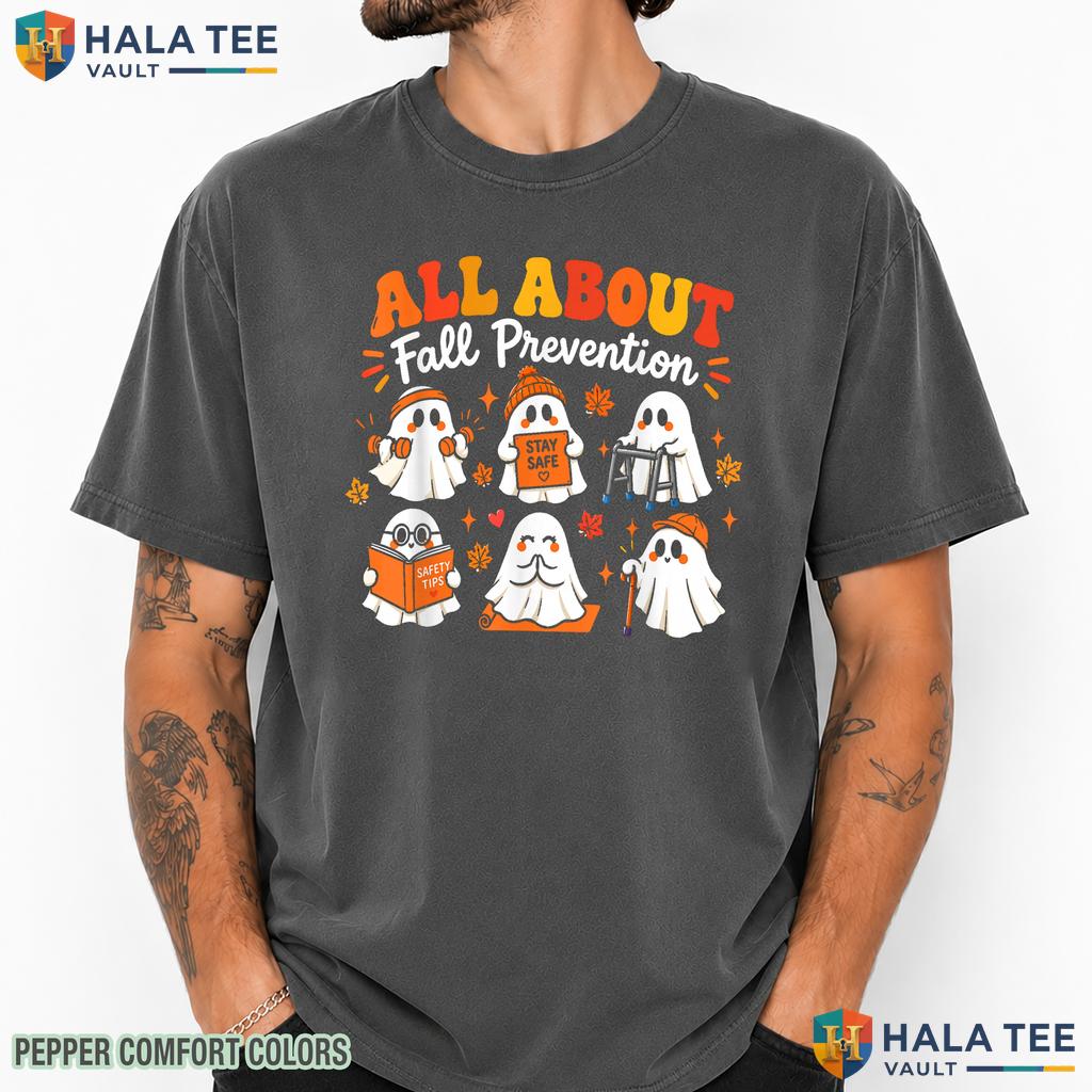 Fall Prevention Ghost Season Comfort Colors T-Shirt Funny Halloween