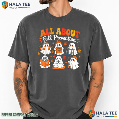 Fall Prevention Ghost Season Comfort Colors T-Shirt Funny Halloween