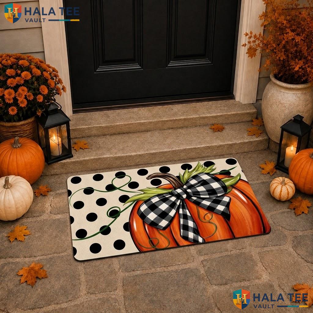 Fall Pumpkins Halloween Doormat Trick Or Treat Spooky Front Porch Floor Rug