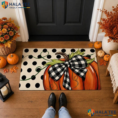 Fall Pumpkins Halloween Front door mat Trick Or Treat Spooky Front Porch Floor Rug