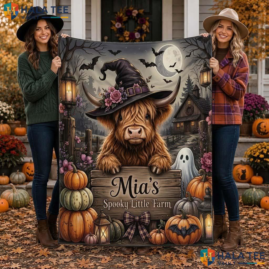 Farm Cow Halloween Blanket Funny Personalized Spooky Little Throw