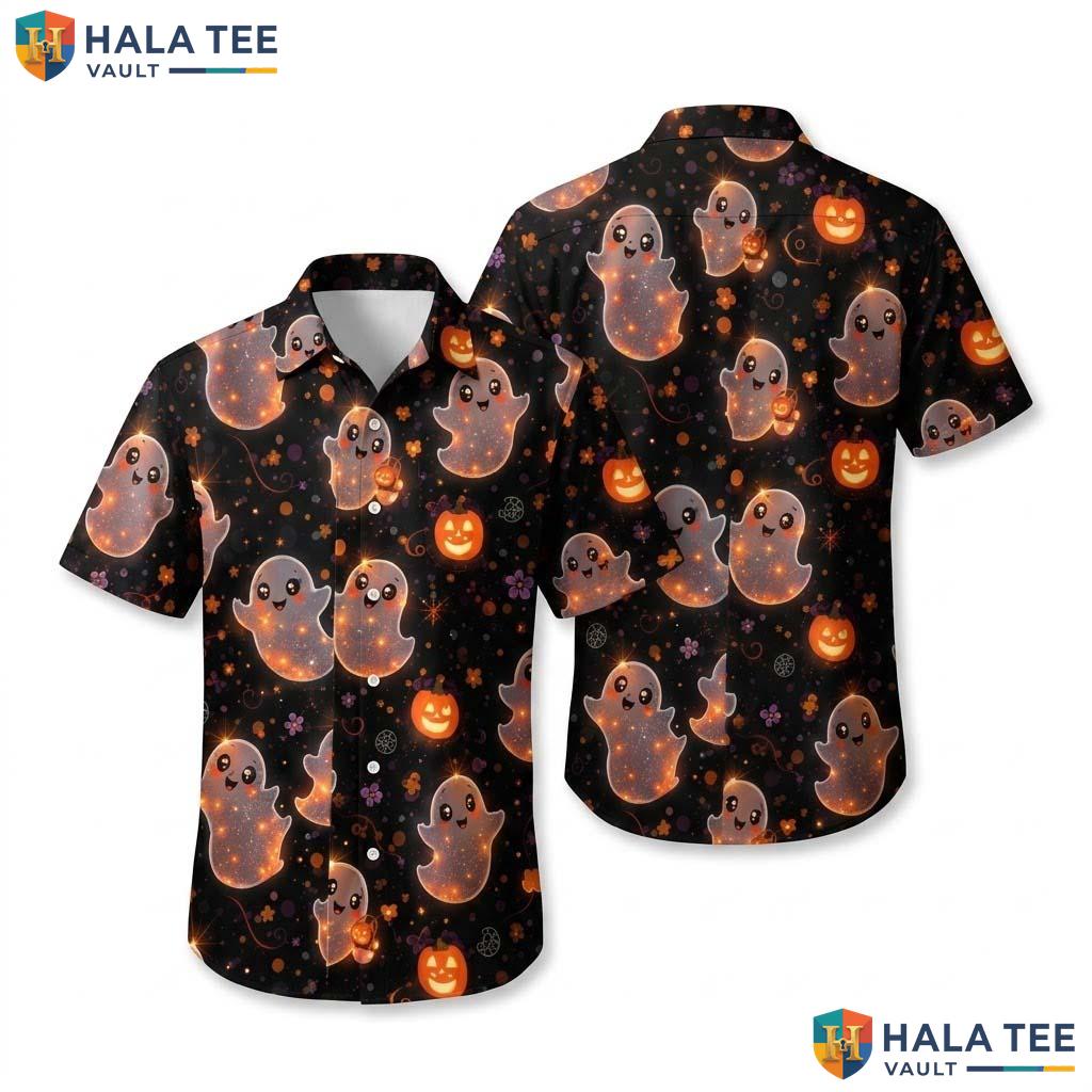 Festive October Halloween Hawaiian Shirt Spooky Beach Vacation Aloha
