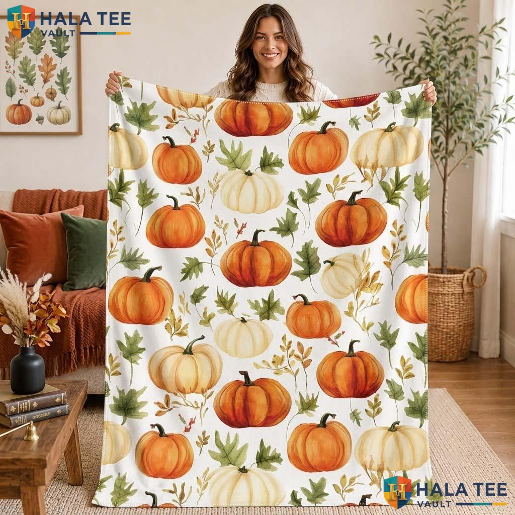 Festive Patch Halloween Blanket Vintage Cozy Fall Kids Pumpkin Throw