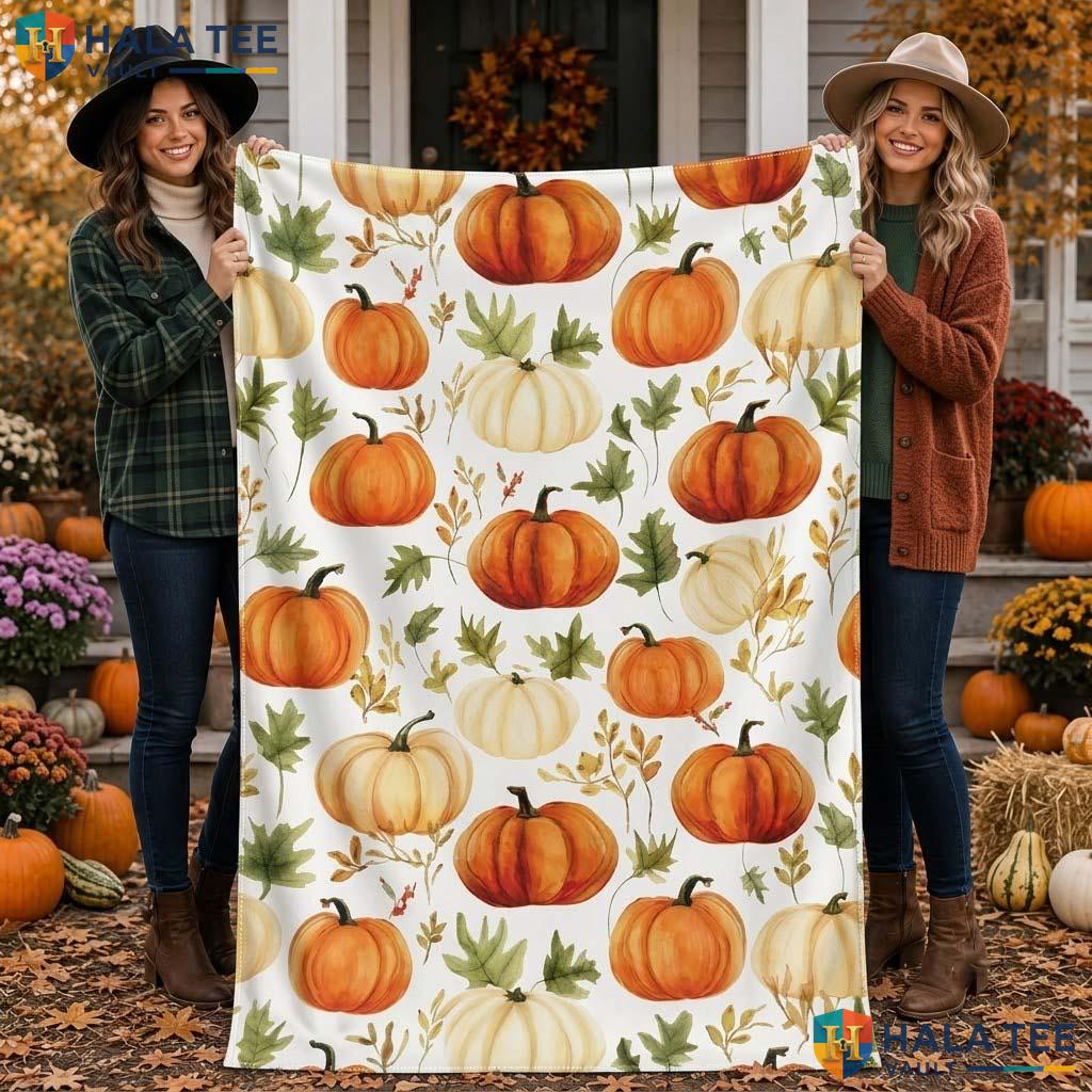 Festive Patch Halloween Blanket Vintage Cozy Fall Kids Pumpkin Throw