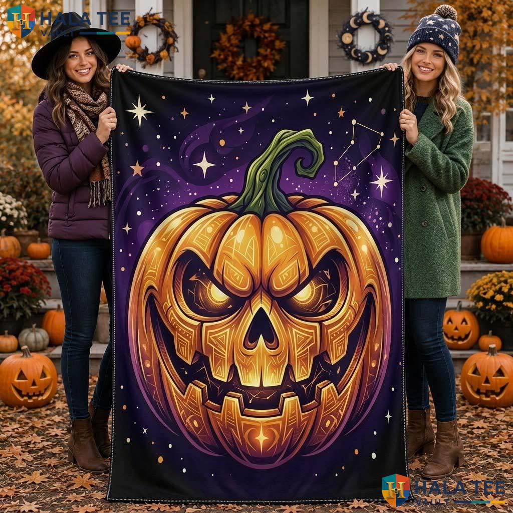 Festive Pumpkin Halloween Blanket Playful Cozy Kids Boys Girls Throw