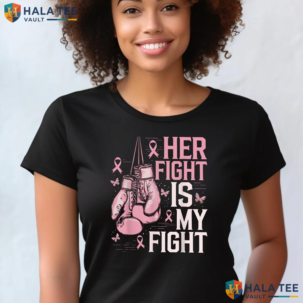 Fight Is My Fight Bow Tee Pink Breast Cancer Awareness Apparel Top