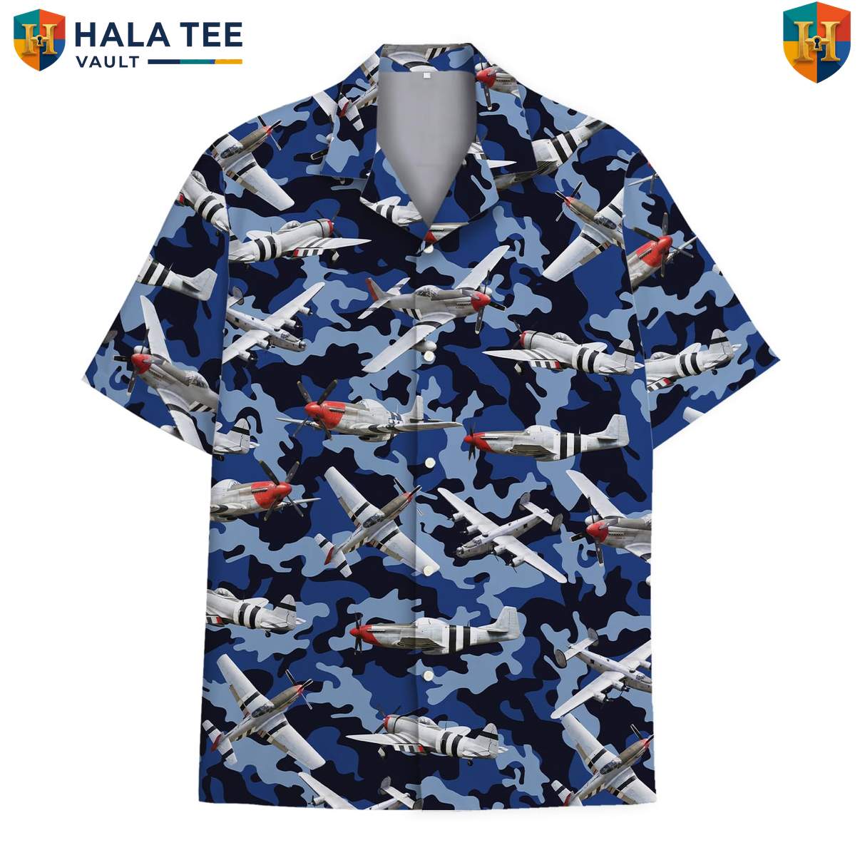 Fighter Plane Jet Aloha Shirt Mens Patriotic Military Aviation Camp Gear