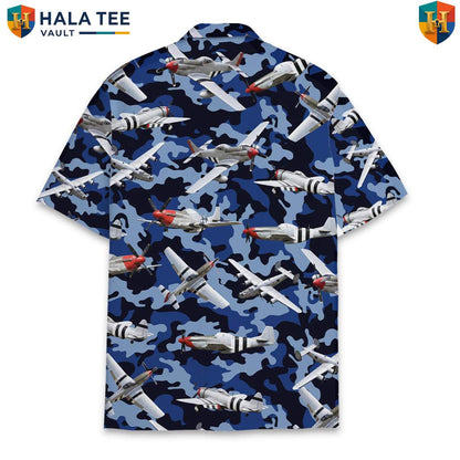 Fighter Plane Jet Short-sleeve button-up shirt Mens Patriotic Military Aviation Camp Gear