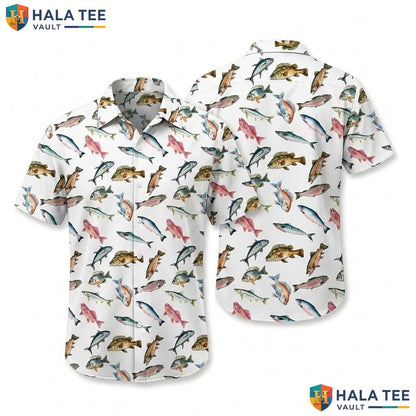 Fish Pattern Personalized Hawaiian Shirt 3D Short Sleeve Aloha Vacation