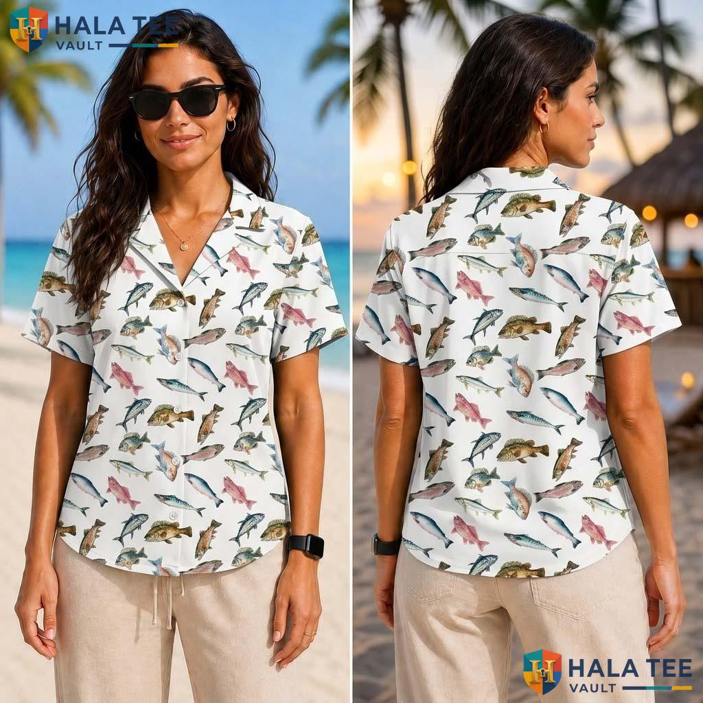 Fish Pattern Personalized Tropical Shirt 3D Short Sleeve Aloha Vacation