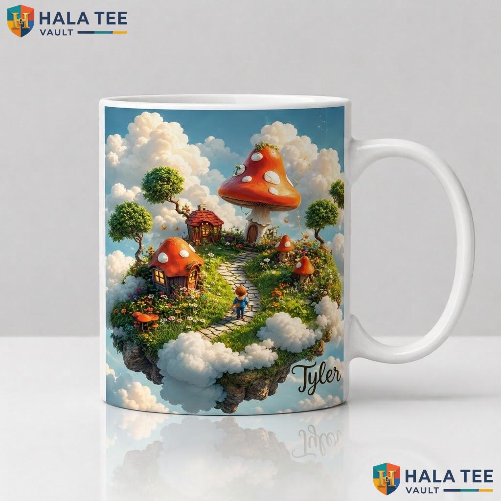 Floating Island Fantasy Ceramic Mug Custom Magic Art Halloween Coffee Cup