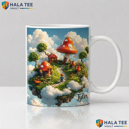 Floating Island Fantasy Ceramic Mug Custom Magic Art Halloween Coffee Cup