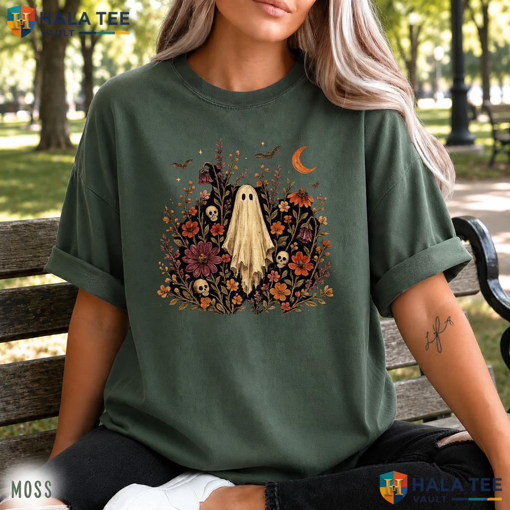 Floral Ghost Cottagecore Comfort Colors T Shirt Botanical Wildflower Top