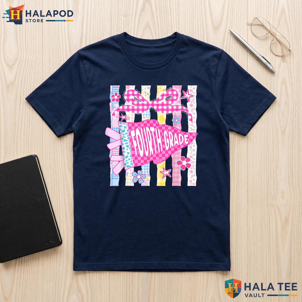 Floral Pennant Flag School Shirt 4th Grade Girls Back To School Apparel