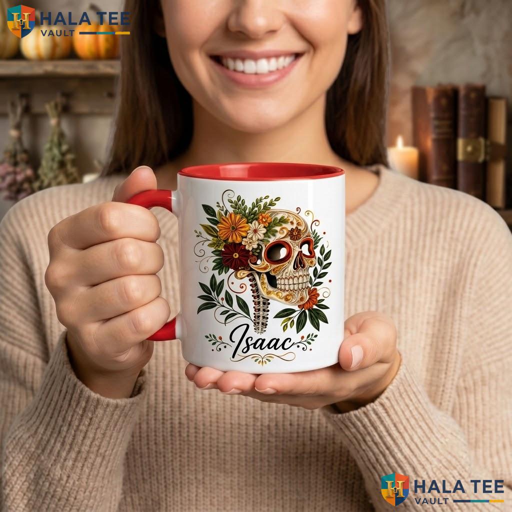 Floral Witch Halloween Camping Mug Personalized Custom Silhouette Ceramic Coffee Mug