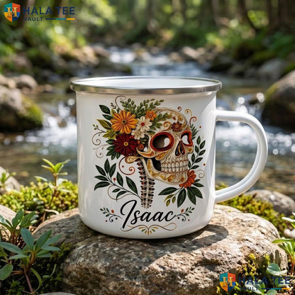 Floral Witch Halloween Accent Mug Personalized Custom Silhouette Ceramic Coffee Mug