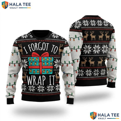 Forgot Wrap It Pregnancy Christmas Sweater Funny Announcement Top