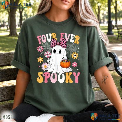 Four Ever Spooky Birthday Comfort Colors Shirt Ghost Party Apparel
