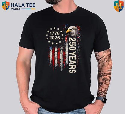 Freedom America 250th Anniversary Tee Shirt 2026 Independence Day Fan Apparel
